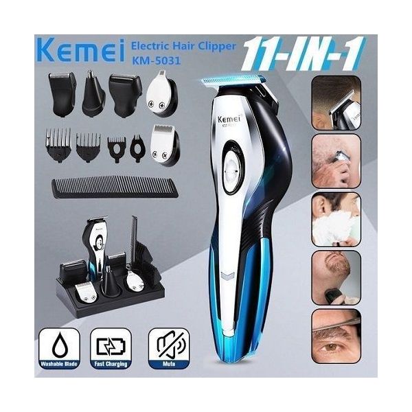 Kemei KM - 5031 ماكينة قص الشعر 11 فى 1 قابلة للشحن