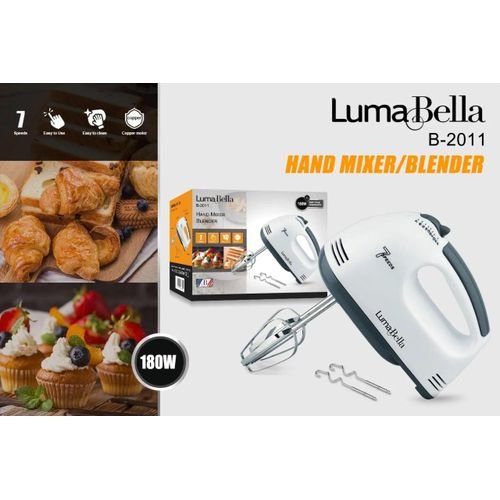 Luma Bella Hand Mixer B-2011 With 180W, Egg Beater, Soup Mixer