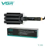 VGR مكواة تجعيد 3 أسطوانات بشاشة LED V-591