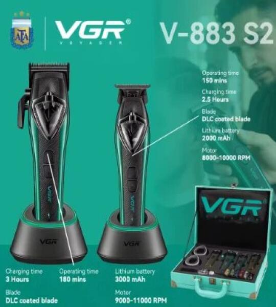 في جي آر ماكينة حلاقة شعر كهربائية طقم احترافي 180 دقيقة تشغيل V-883 S2