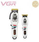 VGR ماكينة قص الشعر شاشة LED شحن USB V-699+V-971