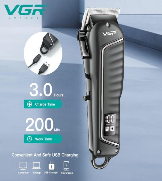 VGR VOYAGER ماكينة حلاقة احترافية تعمل 200 دقيقة V-683