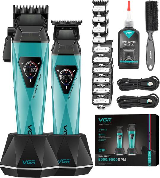 VGR طقم حلاقة احترافي سيراميك DLC V-877S2