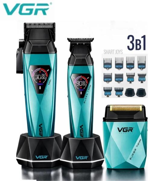 VGR طقم حلاقة احترافي 3 في 1 V-877S3