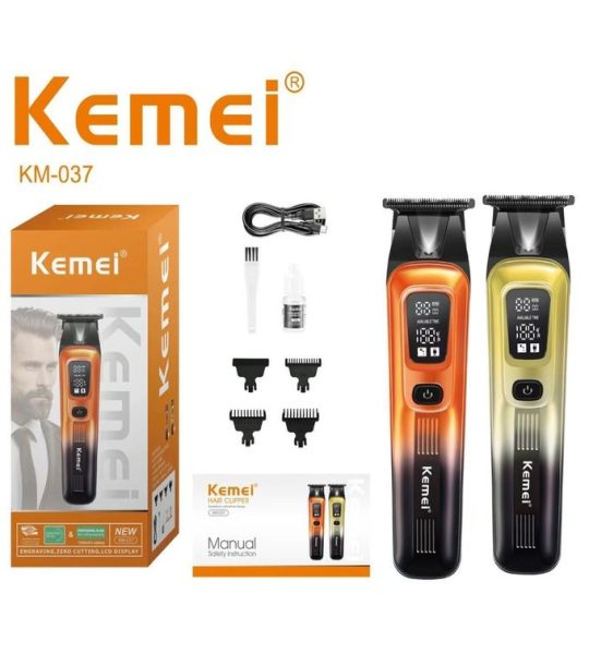Kemei ماكينة حلاقة شعر ولحية لاسلكية بموتور قوي KM-037
