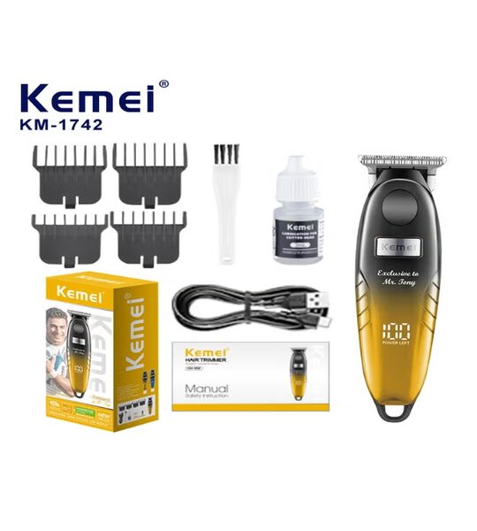Kemei ماكينة حلاقة وتشذيب شاشة LED KM-1742