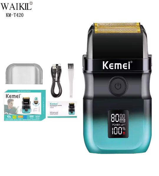 Kemei ماكينة حلاقة لاسلكية بشاشة ذكية T420