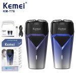 Kemei ماكينة حلاقة كهربائية بشفرات مزدوجة عائمة KM-T76