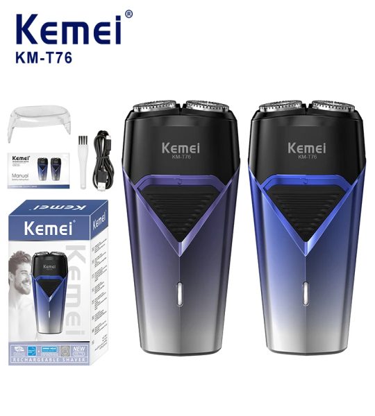 Kemei ماكينة حلاقة كهربائية بشفرات مزدوجة عائمة KM-T76