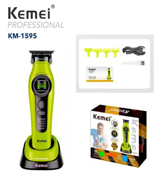 Kemei ماكينة حلاقة احترافية بشاشة LCD و170 دقيقة تشغيل KM-1595