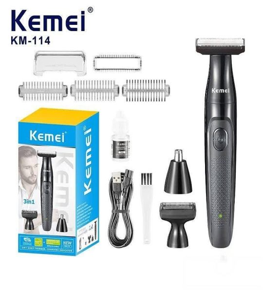 Kemei ماكينة حلاقة 3 في 1 مقاومة للماء KM-114