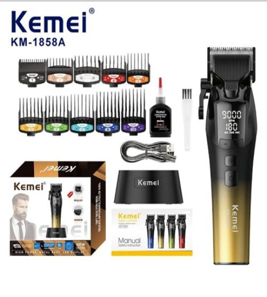 Kemei ماكينة حلاقة شعر ولحية 9000 لفة في الدقيقة 1858A
