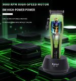 Kemei ماكينة حلاقة كهربائية لاسلكية شاشة LCD KM-1862