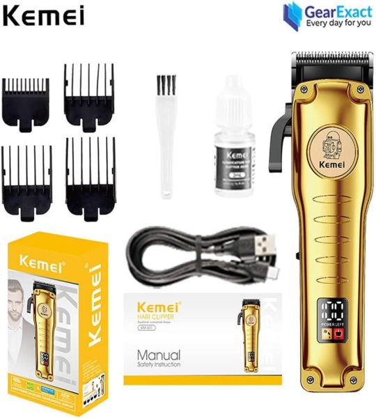 Kemei ماكينة حلاقة وتشذيب لاسلكية ذهبي 210 دقيقة KM-511