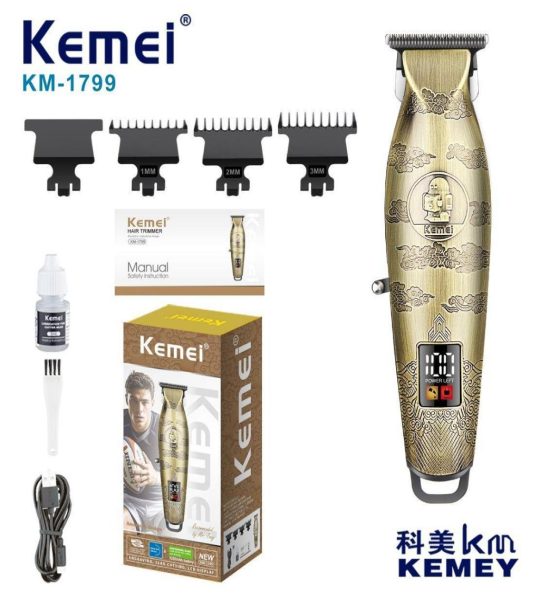 Kemei ماكينة حلاقة وتشذيب كهربائية احترافية KM-1799