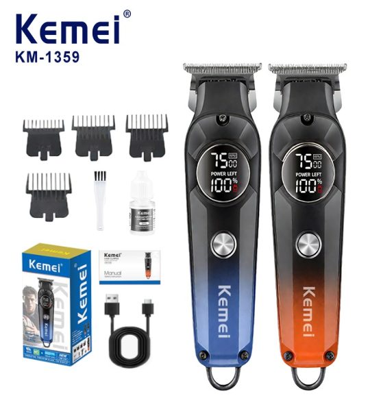Kemei ماكينة حلاقة لاسلكية LCD شحن USB 1359