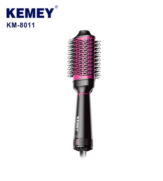 Kemei 8011 فرشاة شعر كهربائية ساخنة للتجفيف والتصفيف لتجفيف الشعر وتنعيمه وفرده وتقليل الهيشان