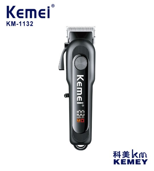 Kemei KM-1132 ماكينة حلاقة وتشذيب كهربائية للشعر واللحية لحلاقة وتشذيب الشعر واللحية للاستخدام المنزلي أو في الصالونات