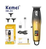 Kemei KM-J03 ماكينة تشذيب وحلاقة كهربائية لتشذيب اللحية والشعر القصير للاستخدام المنزلي أو الاحترافي