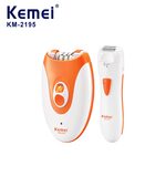 Kemei KM-2195 ماكينة إزالة شعر وحلاقة نسائية 2 في 1 لإزالة شعر الجسم وحلاقته للاستخدام المنزلي