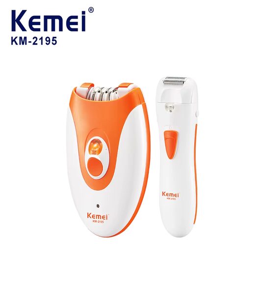 Kemei KM-2195 ماكينة إزالة شعر وحلاقة نسائية 2 في 1 لإزالة شعر الجسم وحلاقته للاستخدام المنزلي