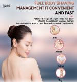 Kemei KM-259 ماكينة تشذيب وإزالة شعر نسائية 2 في 1 لتشذيب وإزالة شعر الوجه والجسم للاستخدام الشخصي