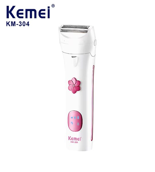 Kemei KM-304 ماكينة حلاقة كهربائية نسائية لإزالة شعر الجسم وحلاقته للاستخدام الشخصي