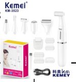 Kemei KM-3523 مجموعة حلاقة وتشذيب كهربائية متعددة الرؤوس لإزالة الشعر وحلاقة وتشذيب الوجه والجسم للاستخدام الرطب أو الجاف