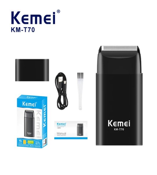 Kemei km-T70 ماكينة حلاقة كهربائية لحلاقة وتشذيب اللحية