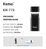 Kemei km-T70 ماكينة حلاقة كهربائية لحلاقة وتشذيب اللحية