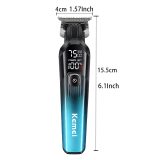 Kemei KM-1358 ماكينة حلاقة وتشذيب لاسلكية للشعر واللحية لحلاقة الشعر وتشذيب اللحية وتحديدها بدقة في المنزل أو أثناء السفر