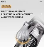 Kemei KM-1364 ماكينة قص شعر كهربائية لاسلكية لقص الشعر وتحديد أطواله للاستخدام في صالونات الحلاقة أو المنزل