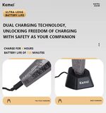 Kemei KM-1364 ماكينة قص شعر كهربائية لاسلكية لقص الشعر وتحديد أطواله للاستخدام في صالونات الحلاقة أو المنزل