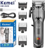 Kemei KM-2629 ماكينة حلاقة شعر ولحية لاسلكية لقص الشعر وتحديد اللحية في المنزل أو صالون الحلاقة
