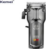 Kemei KM-2629 ماكينة حلاقة شعر ولحية لاسلكية لقص الشعر وتحديد اللحية في المنزل أو صالون الحلاقة