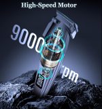 Kemei KM-8536 طقم ماكينتي حلاقة وتشذيب للشعر واللحية لقص الشعر وتشذيب وتحديد اللحية لاسلكيًا