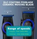 VGR Stepless Pro 3 in 1 Blue طقم ماكينات حلاقة وعناية رجالي 3 في 1 لقص الشعر، تشذيب اللحية، والحلاقة الناعمة للوجه