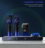 VGR Stepless Pro 3 in 1 Blue طقم ماكينات حلاقة وعناية رجالي 3 في 1 لقص الشعر، تشذيب اللحية، والحلاقة الناعمة للوجه
