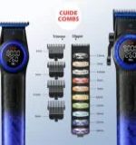 VGR Stepless Pro 3 in 1 Blue طقم ماكينات حلاقة وعناية رجالي 3 في 1 لقص الشعر، تشذيب اللحية، والحلاقة الناعمة للوجه