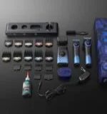 VGR Stepless Pro 3 in 1 Blue طقم ماكينات حلاقة وعناية رجالي 3 في 1 لقص الشعر، تشذيب اللحية، والحلاقة الناعمة للوجه