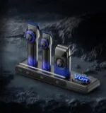 VGR Stepless Pro 3 in 1 Blue طقم ماكينات حلاقة وعناية رجالي 3 في 1 لقص الشعر، تشذيب اللحية، والحلاقة الناعمة للوجه