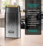 VGR V-326 ماكينة تنعيم وحلاقة شبكية لحلاقة اللحية القصيرة وتنعيم البشرة، مع إمكانية استخدامها لتحديد التدرجات في شعر الرأس