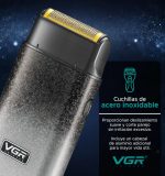 VGR V-326 ماكينة تنعيم وحلاقة شبكية لحلاقة اللحية القصيرة وتنعيم البشرة، مع إمكانية استخدامها لتحديد التدرجات في شعر الرأس