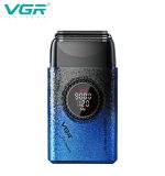 VGR V-377 Blue Edition ماكينة حلاقة كهربائية برأس شبكي مزدوج لحلاقة وتنعيم شعر الوجه وتشطيب اللحية للاستخدام الشخصي والصالونات