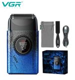 VGR V-377 Blue Edition ماكينة حلاقة كهربائية برأس شبكي مزدوج لحلاقة وتنعيم شعر الوجه وتشطيب اللحية للاستخدام الشخصي والصالونات