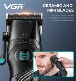 VGR V-857C ماكينة حلاقة وقص شعر احترافية لقص الشعر وتدريجه للاستخدام المنزلي أو الاحترافي