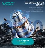 VGR V-857C ماكينة حلاقة وقص شعر احترافية لقص الشعر وتدريجه للاستخدام المنزلي أو الاحترافي