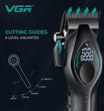 VGR V-858 S2 طقم ماكينة قص شعر وماكينة تشذيب لقص شعر الرجال وتشذيب اللحية والتفاصيل في المنزل أو صالون الحلاقة