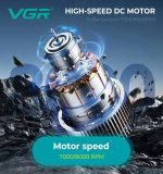 VGR V-858 S2 طقم ماكينة قص شعر وماكينة تشذيب لقص شعر الرجال وتشذيب اللحية والتفاصيل في المنزل أو صالون الحلاقة