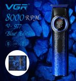 VGR V-977 Blue ماكينة تشذيب الشعر واللحية لتشذيب وتحديد الشعر واللحية بدقة، للاستخدام المنزلي أو الاحترافي